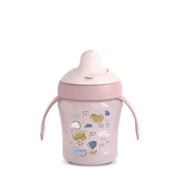 SUAVINEX NEROZLITNÝ HRNÍČEK BEAR 200 ML RUŽOVÁ - DĚTSKÉ HRNEČKY - KRMENÍ