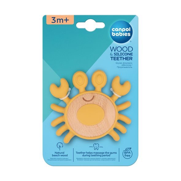 CANPOL BABIES DŘEVĚNO-SILIKONOVÉ KOUSÁTKO KRAB - KOUSÁTKA - PRO DĚTI