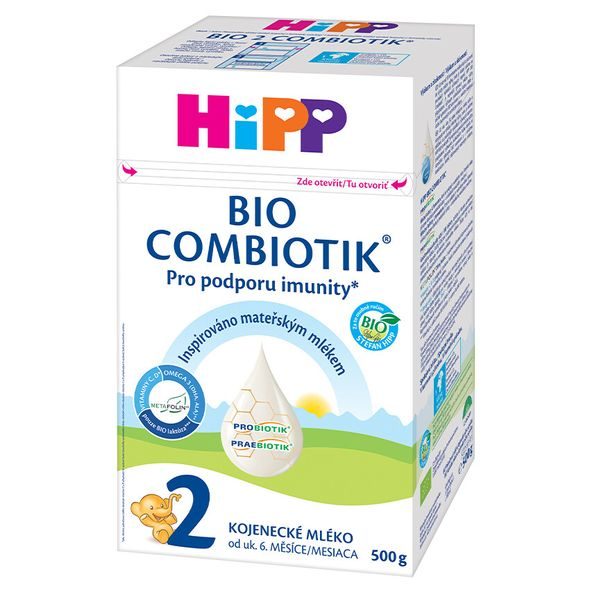 HIPP POKRAČOVACÍ MLÉČNÁ KOJENECKÁ VÝŽIVA HIPP 2 BIO COMBIOTIK 500G - KOJENECKÁ MLÉKA - KRMENÍ