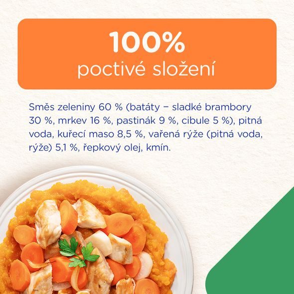 SUNAR PŘÍKRM BATÁTY S KUŘECÍM MASEM 6M+ 120 G - KAPSIČKY - KRMENÍ