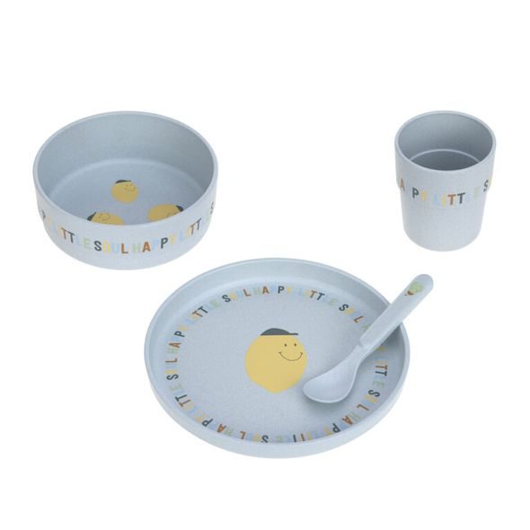LÄSSIG BABIES DISH SET PP/CELLULOSE HAPPY FRUITS LEMON - MISKY, TALÍŘKY A PODLOŽKY - KRMENÍ