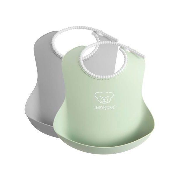 BABYBJORN BABY BRYNDÁKY 2KS PUDROVĚ ZELENÝ/ŠEDÝ BABYBJORN - BRYNDÁKY - KRMENÍ