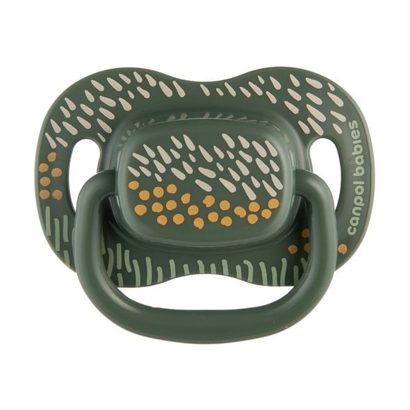 CANPOL BABIES SET SYMETRICKÝCH SILIKONOVÝCH DUDLÍKŮ MOUNTAINS 18M+ 2KS ZELENÝ - ŠIDÍTKA A DOPLŇKY - KRMENÍ