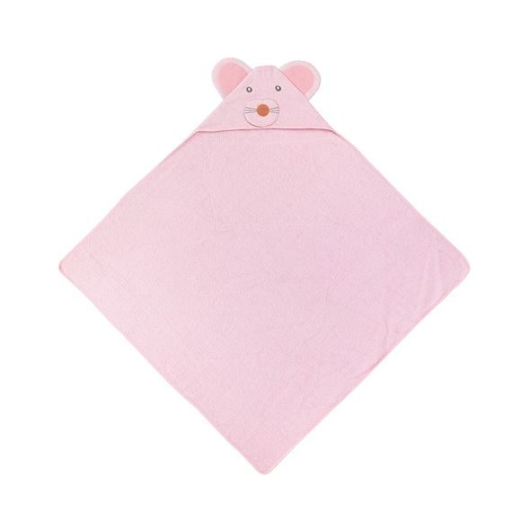 INTERBABY OSUŠKA FROTÉ 100X100 MYŠKA - RŮŽOVÁ - OSUŠKY A DĚTSKÉ ŽUPANY - KOUPÁNÍ A ZDRAVÍ
