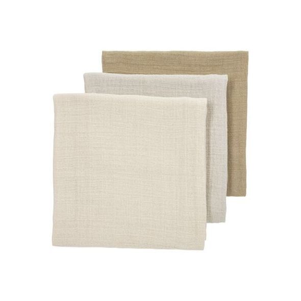 MEYCO MUŠELÍNOVÉ PLENY 3-BALENÍ - SOFT SAND/GREIGE/TAUPE - LÁTKOVÉ PLENY SKLÁDANÉ - PŘEBALOVÁNÍ