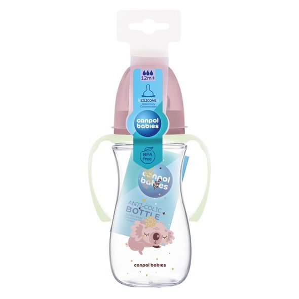 CANPOL BABIES ANTIKOLIKOVÁ LAHEV EASYSTART SLEEPY KOALA 300ML RŮŽOVÁ - KOJENECKÉ LAHVE - KRMENÍ
