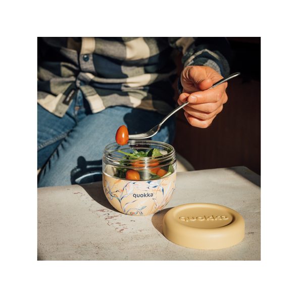 QUOKKA PLASTOVÁ NÁDOBA NA JÍDLO BUBBLE VINTAGE FLORAL 770 ML - USKLADNĚNÍ JÍDLA - KRMENÍ