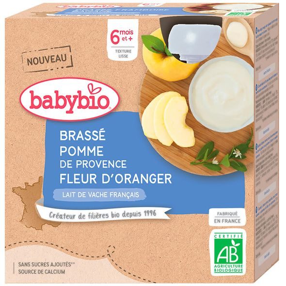 BABYBIO BRASSÉ JABLKO POMERANČOVÝ KVĚT 4X85 G - OVOCE/DEZERTY - KRMENÍ