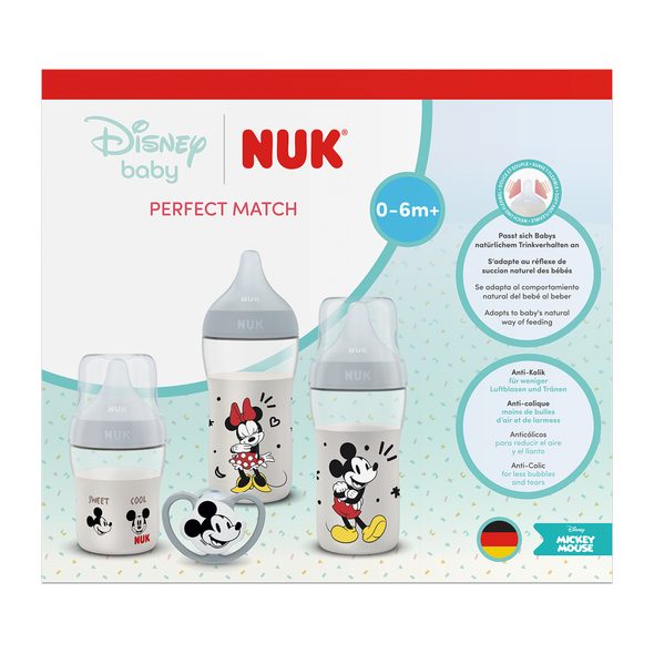 NUK PERFECT MATCH SET DISNEY MICKEY MOUSE - KOJENECKÉ LAHVE - KRMENÍ