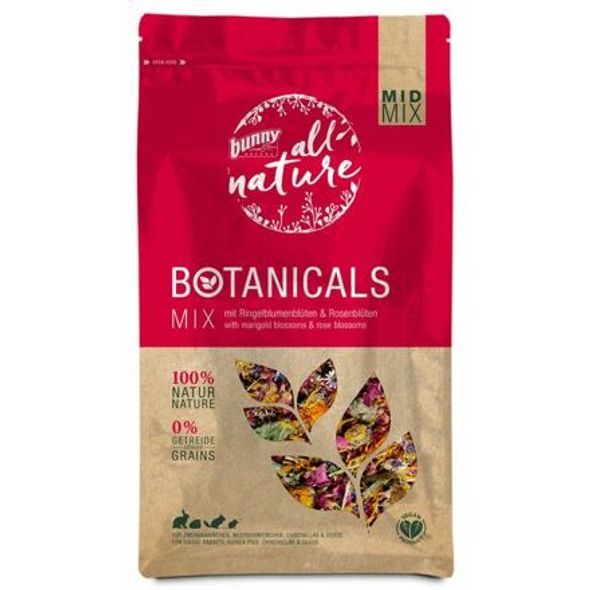 BUNNY NATURE BUNNY BOTANICALS S KVĚTY MĚSÍČKU LÉKAŘSKÉHO A KVĚTY RŮŽE 130 G - KRMIVO - CHOVATELSKÉ POTŘEBY MALVÍKZOO