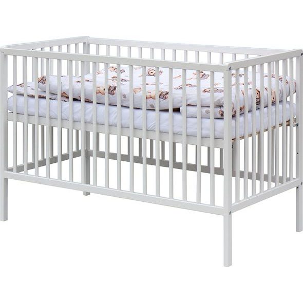 SCARLETT DĚTSKÁ POSTÝLKA S KOMPLETNÍ VÝBAVOU KRÁLÍČEK ŠEDÁ 120 X 60 CM - DŘEVĚNÉ POSTÝLKY - SPINKÁNÍ