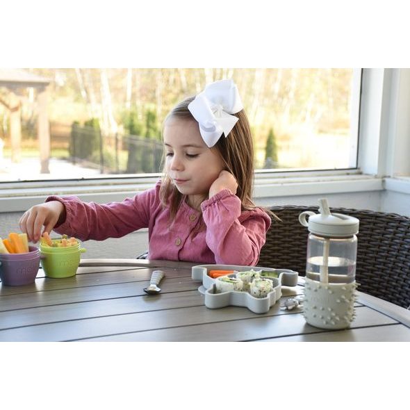 MELII SILIKONOVÝ DĚLENÝ TALÍŘEK S PŘÍSAVKOU - BULDOČEK - MISKY, TALÍŘKY A PODLOŽKY - KRMENÍ