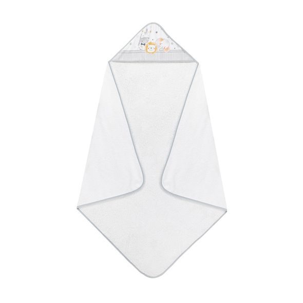 INTERBABY OSUŠKA FROTÉ SAFARI BÍLÁ ŠEDÝ LEM - OSUŠKY A DĚTSKÉ ŽUPANY - KOUPÁNÍ A ZDRAVÍ