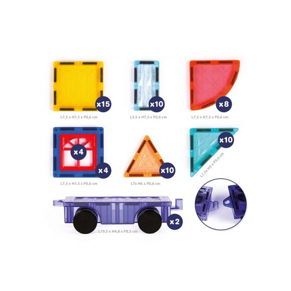 LUDI MAGNETICKÁ STAVEBNICE S AUTY 63 KS - STAVEBNICE A PUZZLE - PRO DĚTI