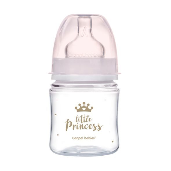 CANPOL BABIES LAHEV SE ŠIROKÝM HRDLEM ROYAL BABY 120ML RŮŽOVÁ - KOJENECKÉ LAHVE - KRMENÍ