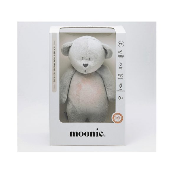 MOONIE USÍNÁČEK MEDVĚD 2.0 SILVER - USÍNÁČCI ŠUMÍCÍ / S TLUKOTEM - PRO DĚTI