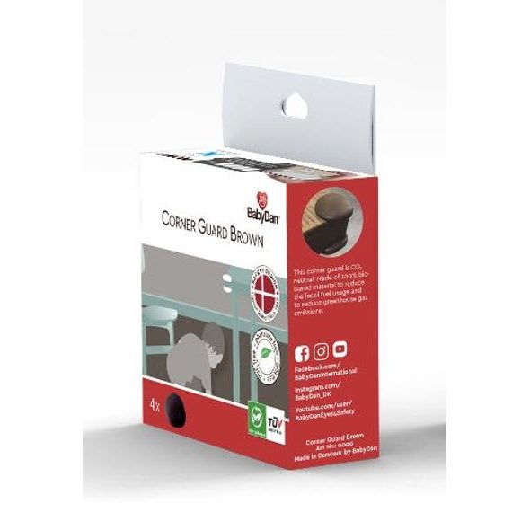 BABYDAN CHRÁNIČE ROHŮ 8KS CORNER GUARD BROWN, BIO - BEZPEČNOST DĚTÍ V DOMÁCNOSTI - KOUPÁNÍ A ZDRAVÍ