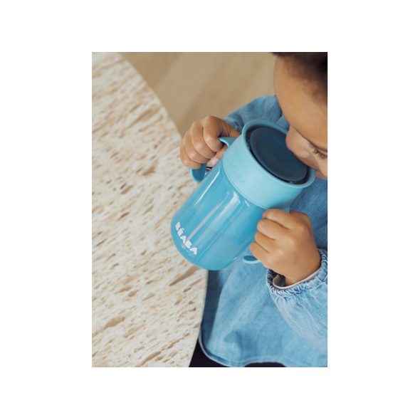 BEABA HRNEK TRÉNOVACÍ 360° BLUE 340 ML 12M+ - DĚTSKÉ HRNEČKY - KRMENÍ