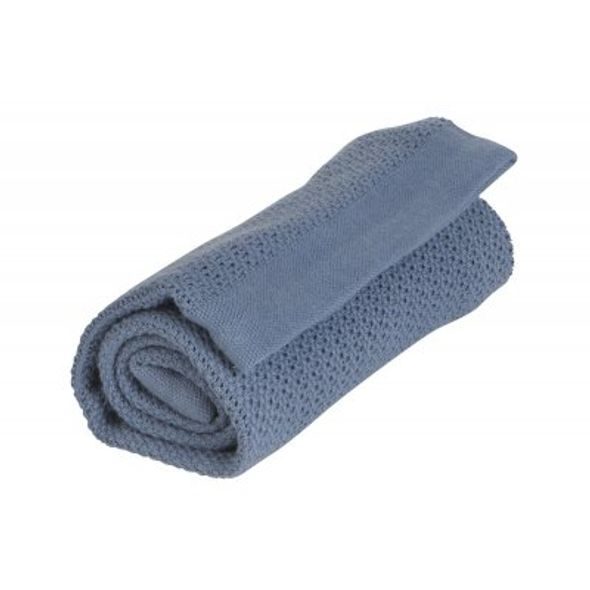 VINTER & BLOOM DEKA SOFT GRID ORGANIC DENIM BLUE - DĚTSKÉ DEKY PRO MIMINKA - SPINKÁNÍ