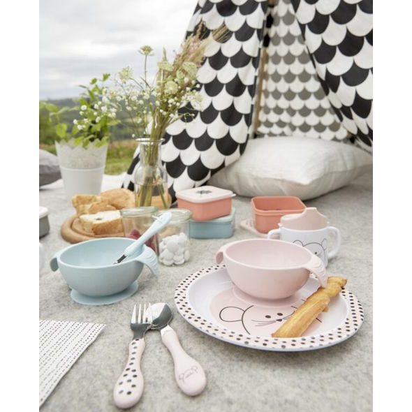 LÄSSIG BOWL SILICONE BLUE WITH SUCTION PAD - MISKY, TALÍŘKY A PODLOŽKY - KRMENÍ