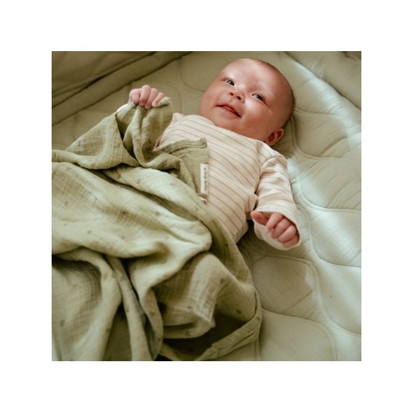 LITTLE DUTCH PLENA ZAVINOVACÍ 120X120 CM S POTISKEM PURE SAGE - LÁTKOVÉ PLENY ALL IN ONE - PŘEBALOVÁNÍ