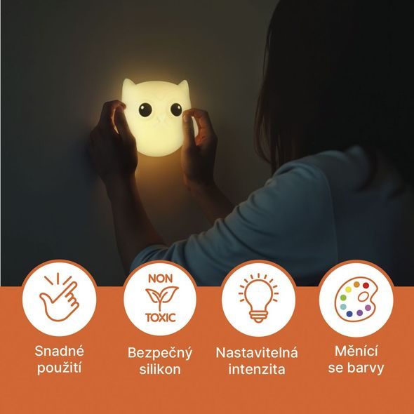 ZOPA SILIKONOVÉ NÁSTĚNNÉ NOČNÍ SVĚTLO - NOČNÍ SVĚTLA - SPINKÁNÍ
