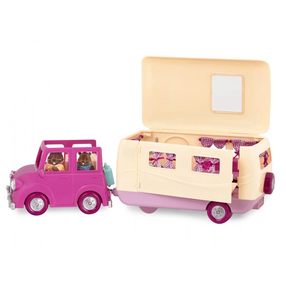 LI'L WOODZEEZ SADA NA KEMPOVÁNÍ PINK HAPPY CAMPER - DOPLŇKY PRO FIGURKY - PRO DĚTI