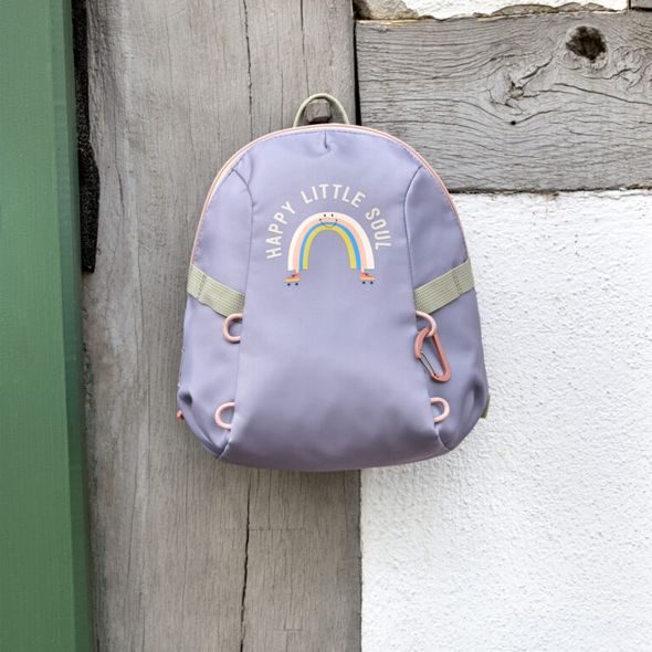 LÄSSIG KIDS TINY BACKPACK OUTDOOR RAINBOW PASTEL LILAC - LÁTKOVÉ PLENY ALL IN ONE - PŘEBALOVÁNÍ