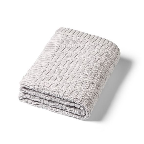 BABYONO DEKA Z ORGANICKÉ BAVLNY PLETENÁ 75 X 100 CM BEIGE 0M+ - DĚTSKÉ DEKY PRO MIMINKA - SPINKÁNÍ