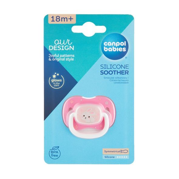 CANPOL BABIES DUDLÍK 18M+ SILIKONOVÝ SYMETRICKÝ BUNNY & COMPANY RŮŽOVÝ - ŠIDÍTKA A DOPLŇKY - KRMENÍ