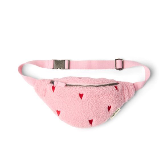 STUDIO NOOS TEDDY HEARTS MINI FANNY PACK - LEDVINKA | LIGHT PINK HEARTS - DOPLŇKY - PRO MAMINKY