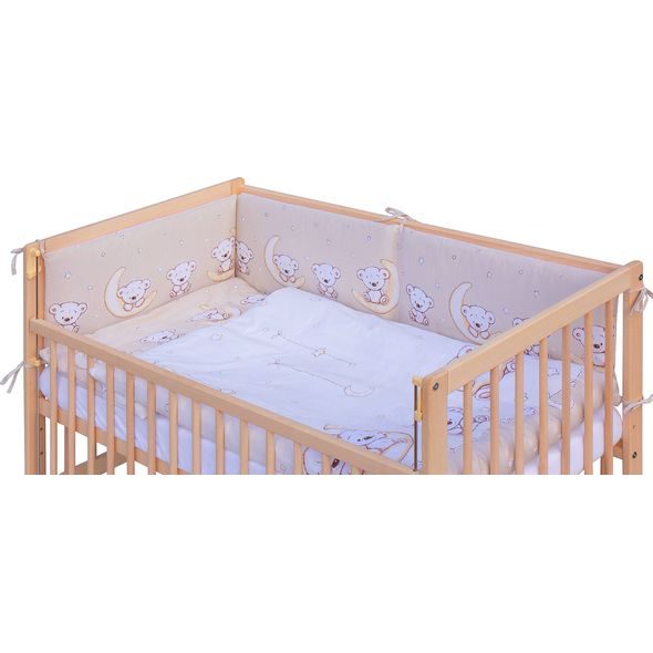 SCARLETT DĚTSKÁ POSTÝLKA S KOMPLETNÍ VÝBAVOU SCARLETT 120 X 60 CM - TORO - BÉŽOVÁ - DŘEVĚNÉ POSTÝLKY - SPINKÁNÍ