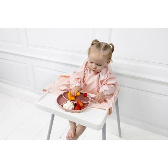 BIBADO SILIKONOVÝ DĚLENÝ TALÍŘ S PŘÍSAVKOU BLUSH - MISKY, TALÍŘKY A PODLOŽKY - KRMENÍ