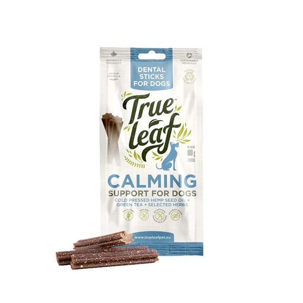 TRUE LEAF DOG STICK CALMING ŽVÝKACÍ TYČKY 100G - DENTÁLNÍ PAMLSKY PRO PSY - CHOVATELSKÉ POTŘEBY MALVÍKZOO