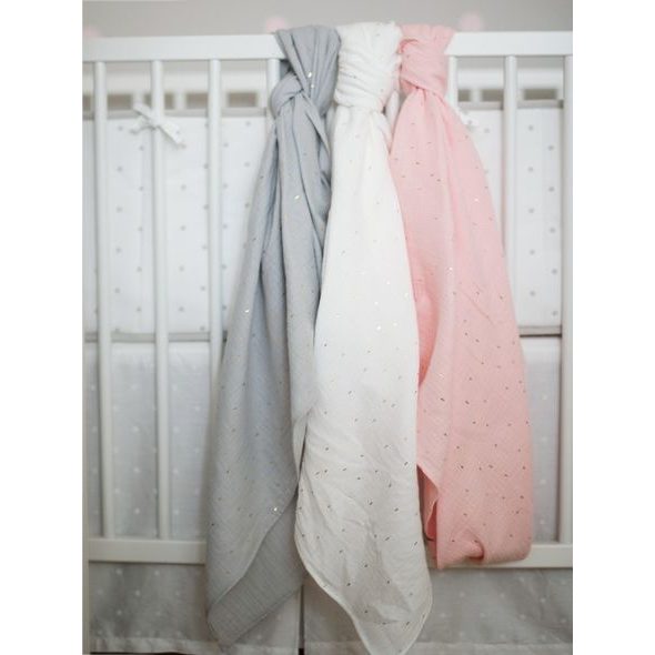 PINKIE VELKÁ PLENA PINKIE MUSLIN GREY - LÁTKOVÉ PLENY ALL IN ONE - PŘEBALOVÁNÍ