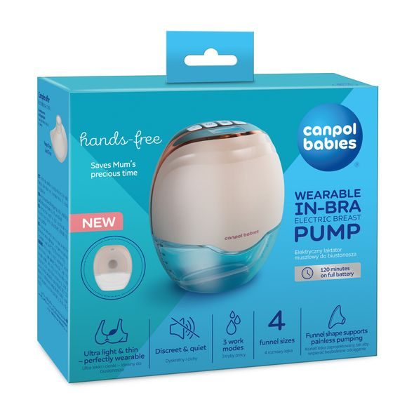 CANPOL BABIES ELEKTRICKÁ ODSÁVAČKA MATEŘSKÉHO MLÉKA DO PODPRSENKY HANDS-FREE - ODSÁVAČKY MATEŘSKÉHO MLÉKA - KRMENÍ