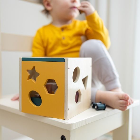 PETITE&MARS HRAČKA DŘEVĚNÁ TŘÍDÍCÍ GRAVITY WOOD OF MARS 12M+ COSMIC BLUE - MOTORICKÉ A HRY - PRO DĚTI