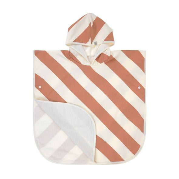 LÄSSIG PONČO STRIPES CLAY/SEA SALT - UV OBLEČENÍ - PRO DĚTI