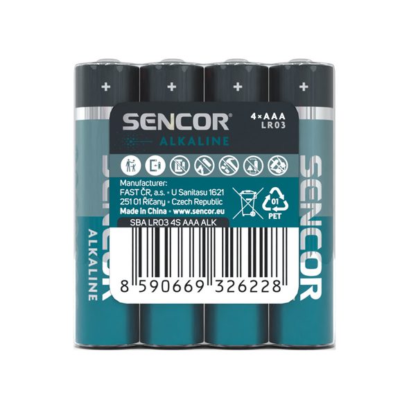 SENCOR ALKALICKÉ BATERIE AAA 4 KS - BATERIE - PRO DĚTI