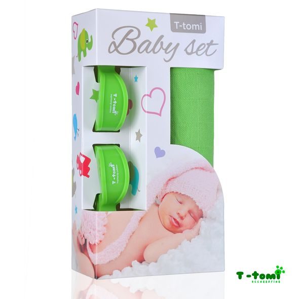 T-TOMI BABY SET BAMBUSOVÁ OSUŠKA BAREVNÁ + KOČÁRKOVÝ KOLÍČEK - ZAVINOVACÍ PLENY / OSUŠKY VELKÉ - PŘEBALOVÁNÍ