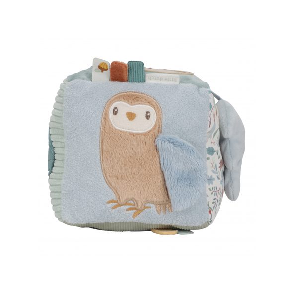 LITTLE DUTCH KOSTKA TEXTILNÍ S AKTIVITAMI FOREST FRIENDS - SENZORICKÉ HRAČKY - PRO DĚTI