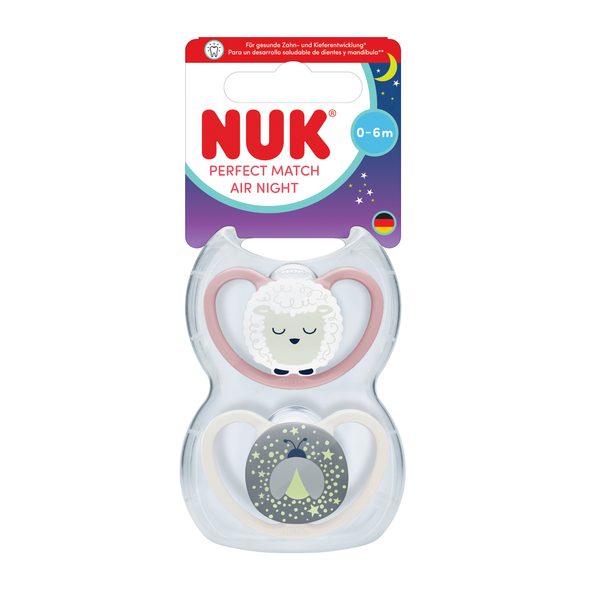 NUK PERFECT MATCH AIR NIGHT DUDLÍK FIREFLY/SHEEP 0-6M 2KS V BOXU - ŠIDÍTKA A DOPLŇKY - KRMENÍ