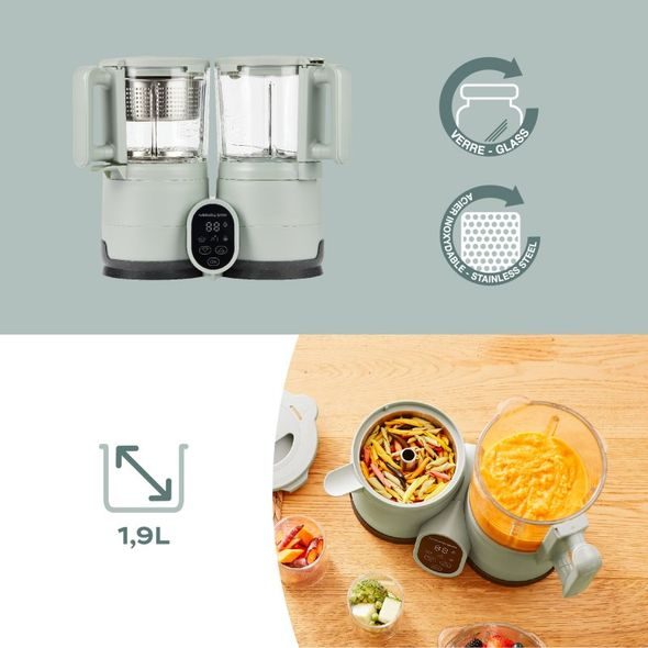 BABYMOOV MULTIFUNKČNÍ PŘÍSTROJ NUTRIBABY GLASS CELADON GREEN - KUCHYŇSKÉ PŘÍSTROJE - KRMENÍ