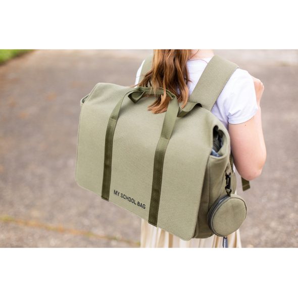 CHILDHOME ŠKOLNÍ TAŠKA CANVAS KHAKI - BATOHY A TAŠKY - PRO DĚTI