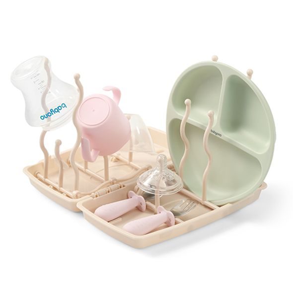 BABYONO STOJAN NA SUŠENÍ KOJENECKÝCH LAHVÍ A DUDLÍKŮ BÉŽOVÝ - ODKAPÁVAČE - KRMENÍ