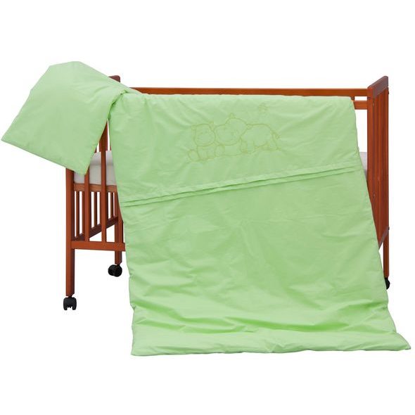 SCARLETT DĚTSKÉ POVLEČENÍ 2-DÍLNÉ HROŠÍK ZELENÉ 100X135CM - POVLEČENÍ DO POSTÝLKY - SPINKÁNÍ