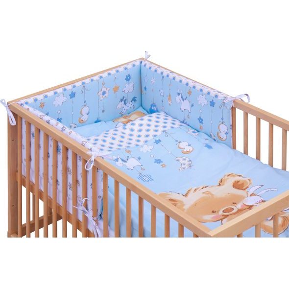 SCARLETT POSTÝLKA 120X60CM S KOMPLETNÍ VÝBAVOU SCARLETT GRISI MODRÁ - DŘEVĚNÉ POSTÝLKY - SPINKÁNÍ