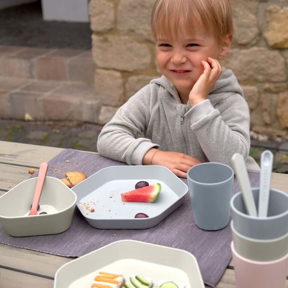 LÄSSIG PLATE GEO POWDER PINK - MISKY, TALÍŘKY A PODLOŽKY - KRMENÍ