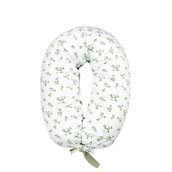 ENIE BABY KOJÍCÍ POLŠTÁŘ GREEN LEAVES / KHAKI Z PAMĚŤOVÉ PĚNY - KOJÍCÍ POLŠTÁŘE - KRMENÍ