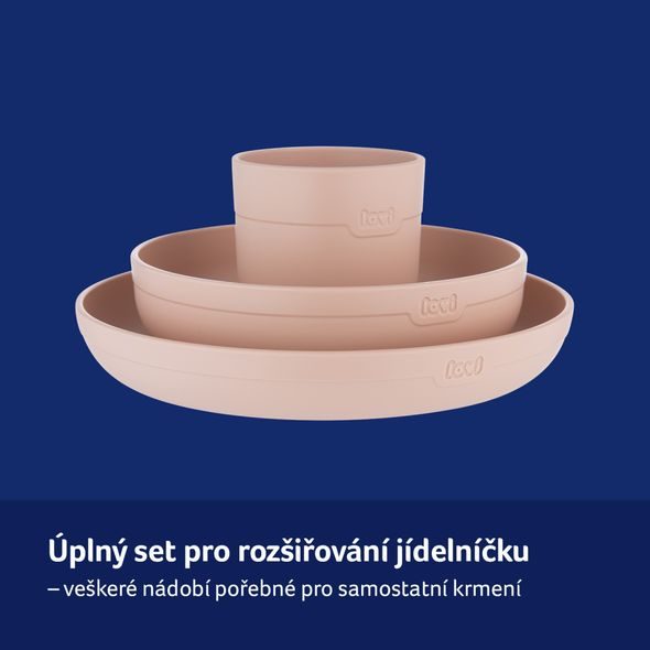 LOVI SADA NÁDOBÍ S HRNEČKEM 3KS NUDE - MISKY, TALÍŘKY A PODLOŽKY - KRMENÍ